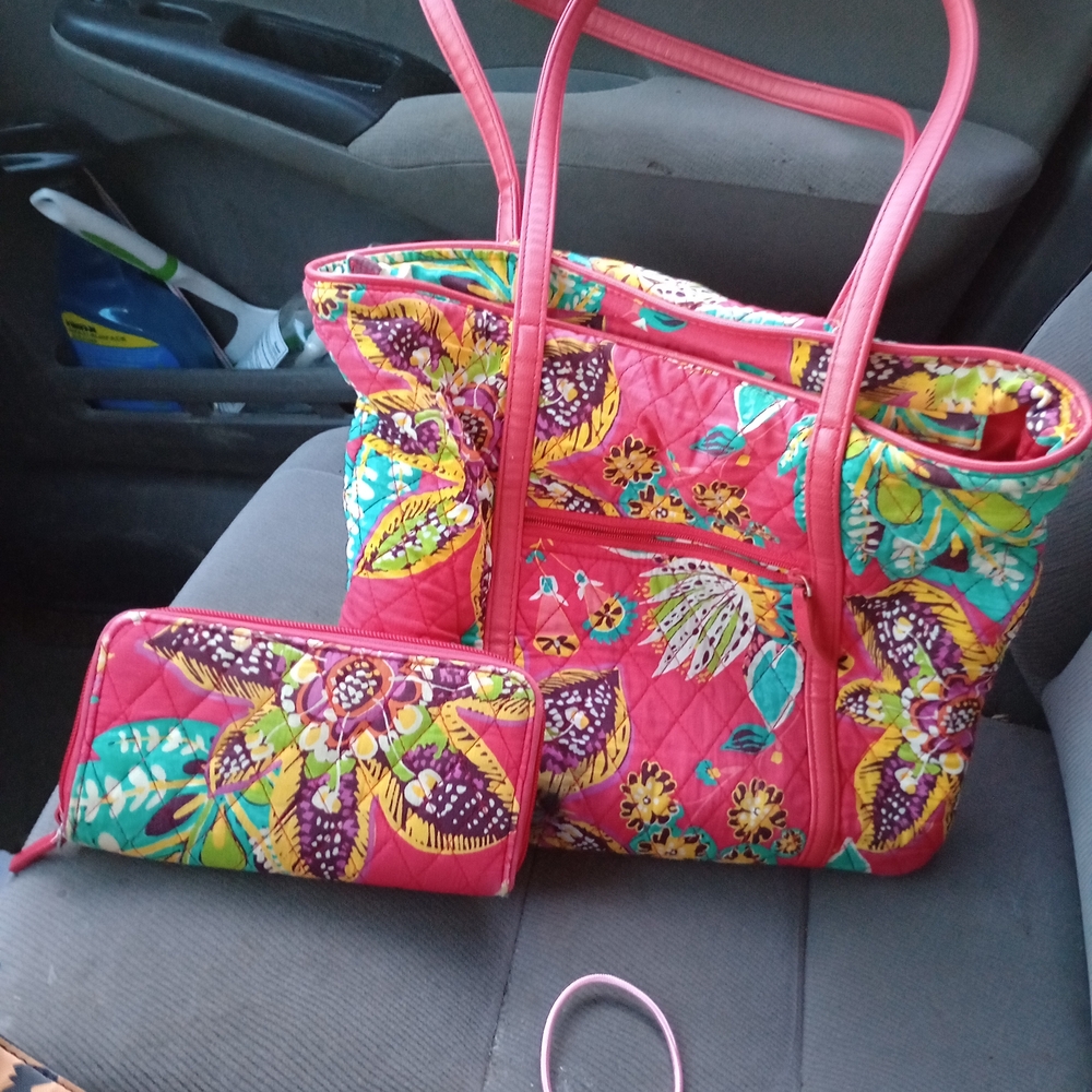Vera Bradley Pink and Yellow Floral Tote